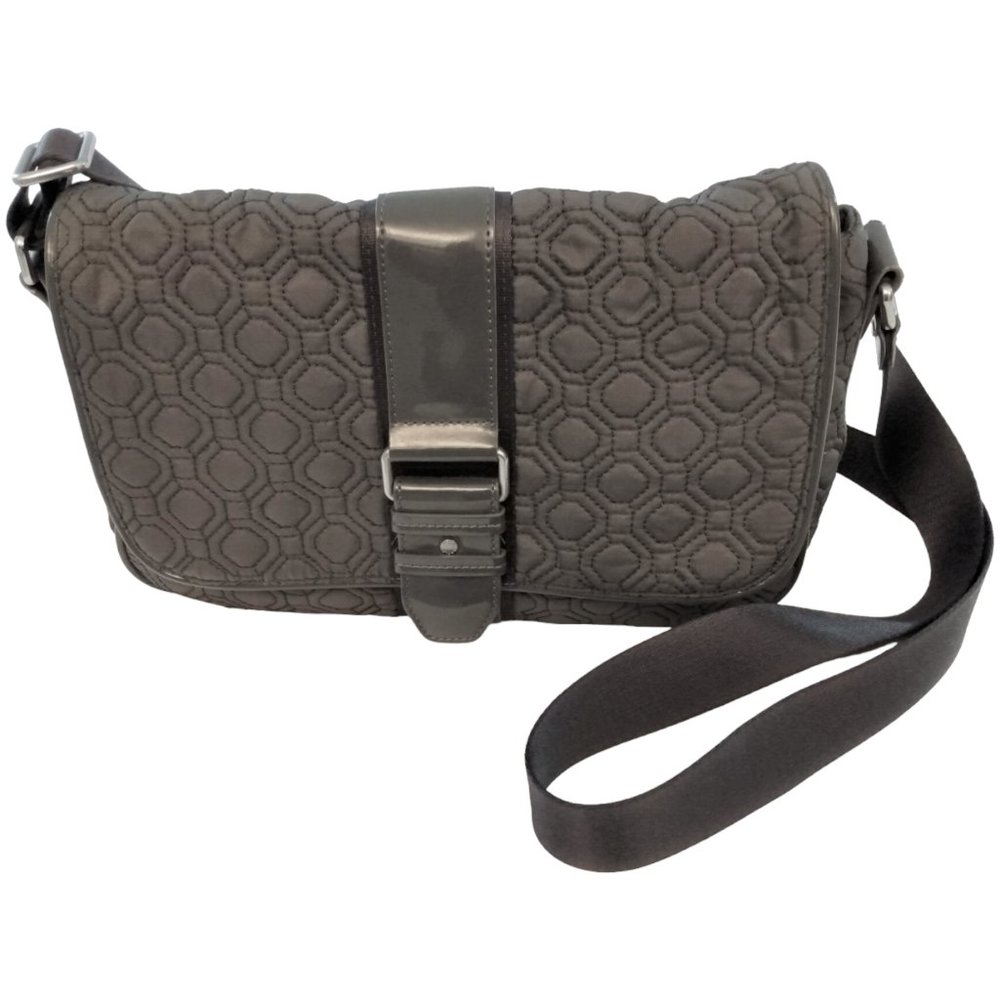 Vera Bradley Gray Quilted & Patent Leather Crossbody bag